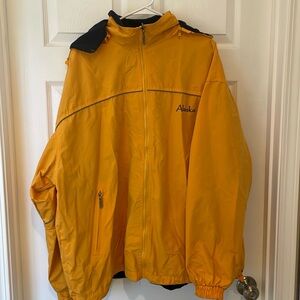 Fleece lined yellow raincoat, size double XL